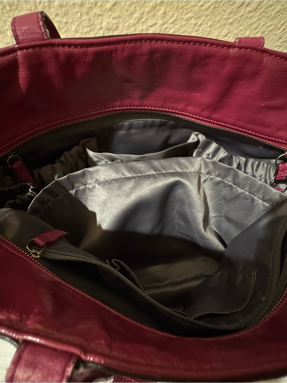 Coach Signature Leather Tote in Deep Raspberry - Picture 9 of 16